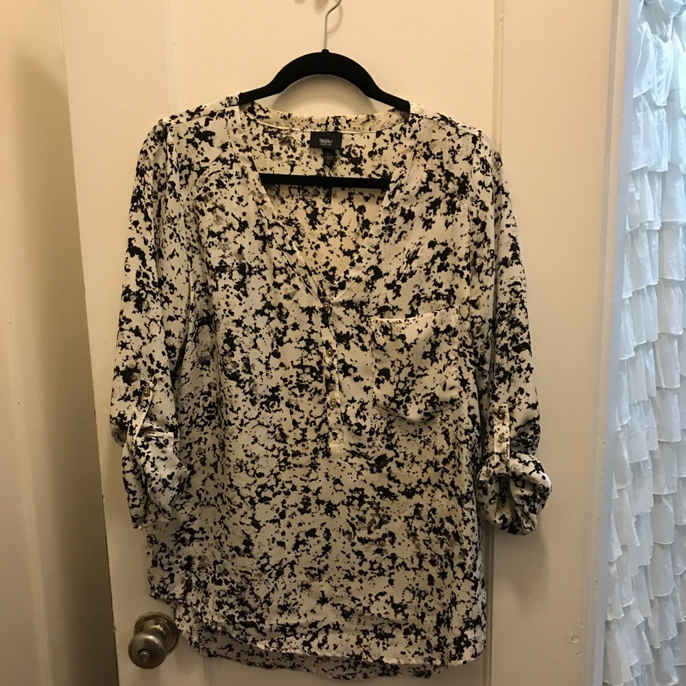 Mossimo Printed Button Up Blouse - image 1